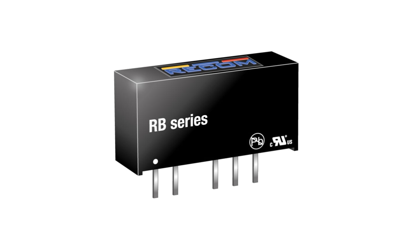 Recom RB DC/DC-Wandler 1W 12 V dc IN, ±12V dc OUT / ±42mA Durchsteckmontage 1kV dc isoliert