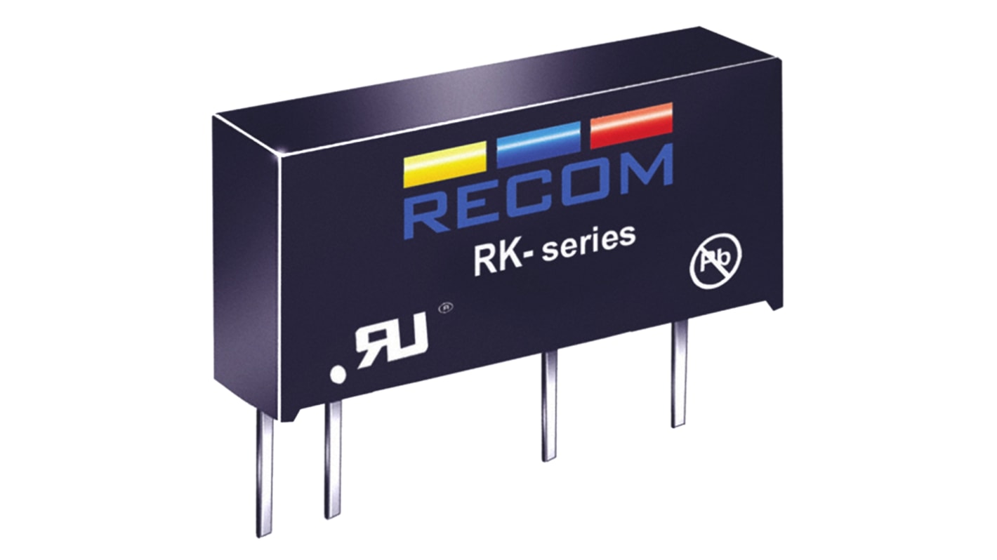Recom RK DC-DC Converter, 5V dc/ 200mA Output, 13.5 → 16.5 V dc Input, 1W, Through Hole, +90°C Max Temp -40°C