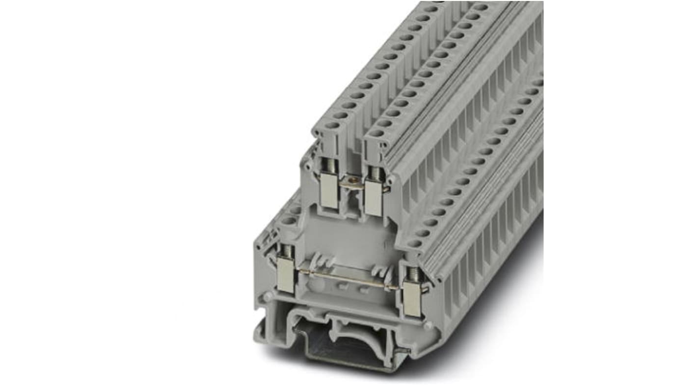 Phoenix Contact UKK 5 Series Grey Double Level Terminal Block, 4mm², Double-Level, Screw Termination