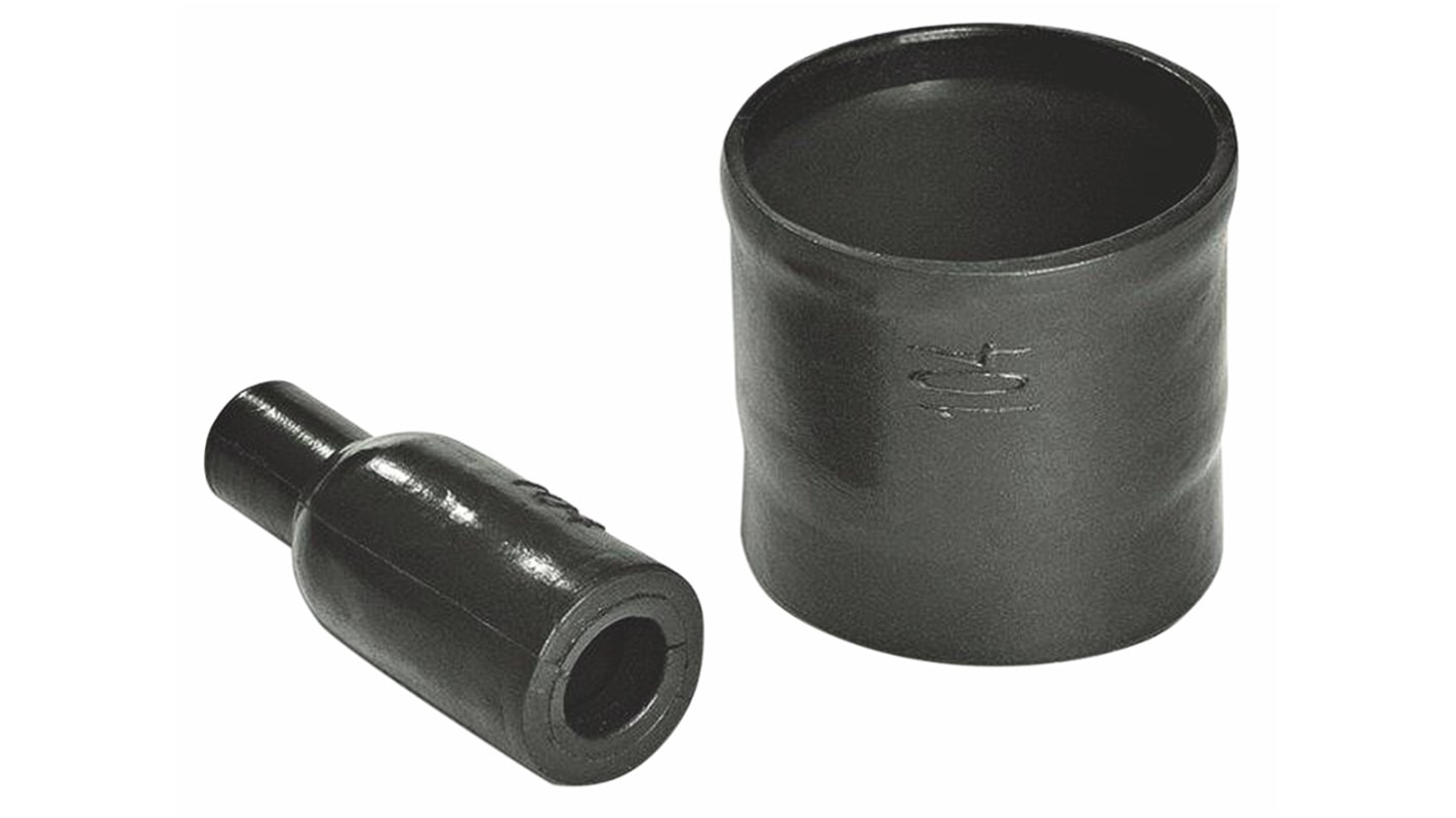 HellermannTyton Krympekabelsko, Kabelkappe, 1-vejs, Sort Væskebestandig elastomer, Diameter: 10.7mm