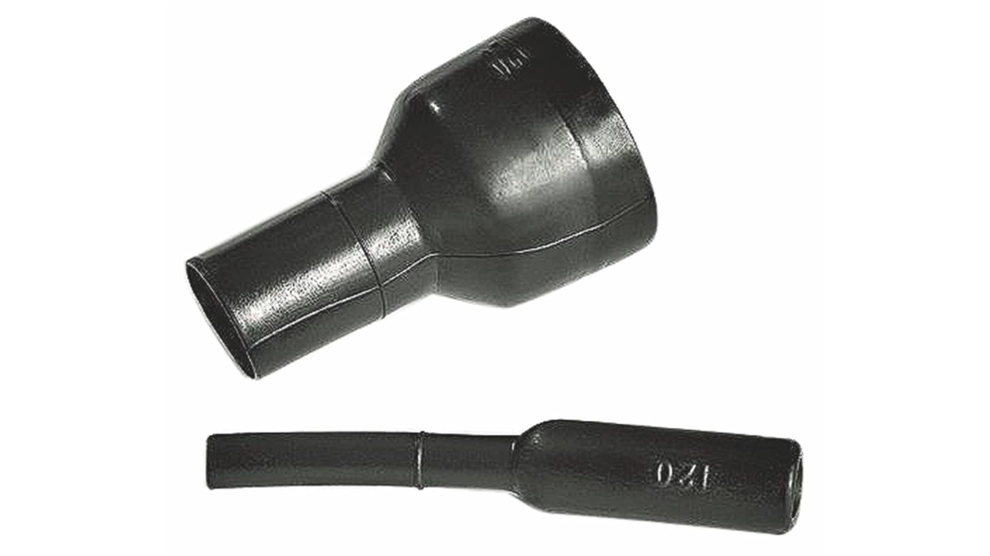HellermannTyton Krympekabelsko, Kabelkappe, 1-vejs, Sort Væskebestandig elastomer, Diameter: 16.5mm