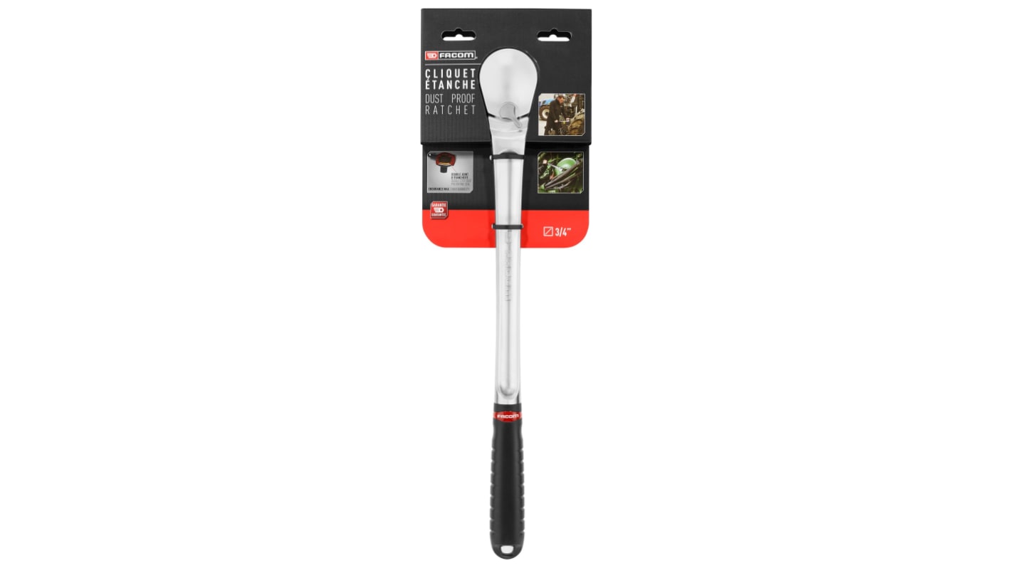 Facom KL.161PB 3/4 in Square Ratchet with Bi-material Elastomer Handle, 512 mm Overall