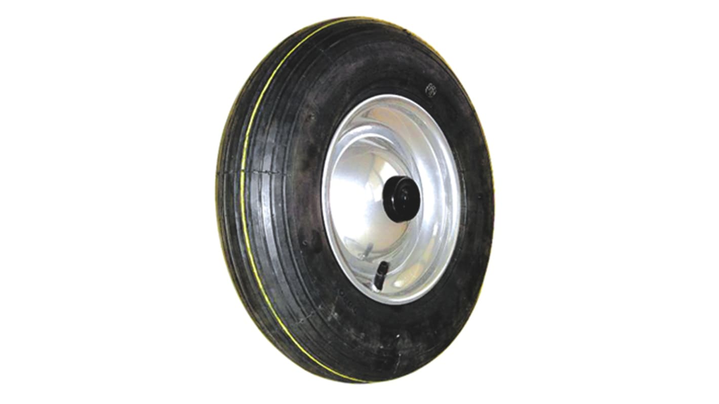 Kółko do wózka, Pneumatyczne, Guma, Czarny, Szary, obc.: 75kg, śred.: 200mm, szer.: 50mm