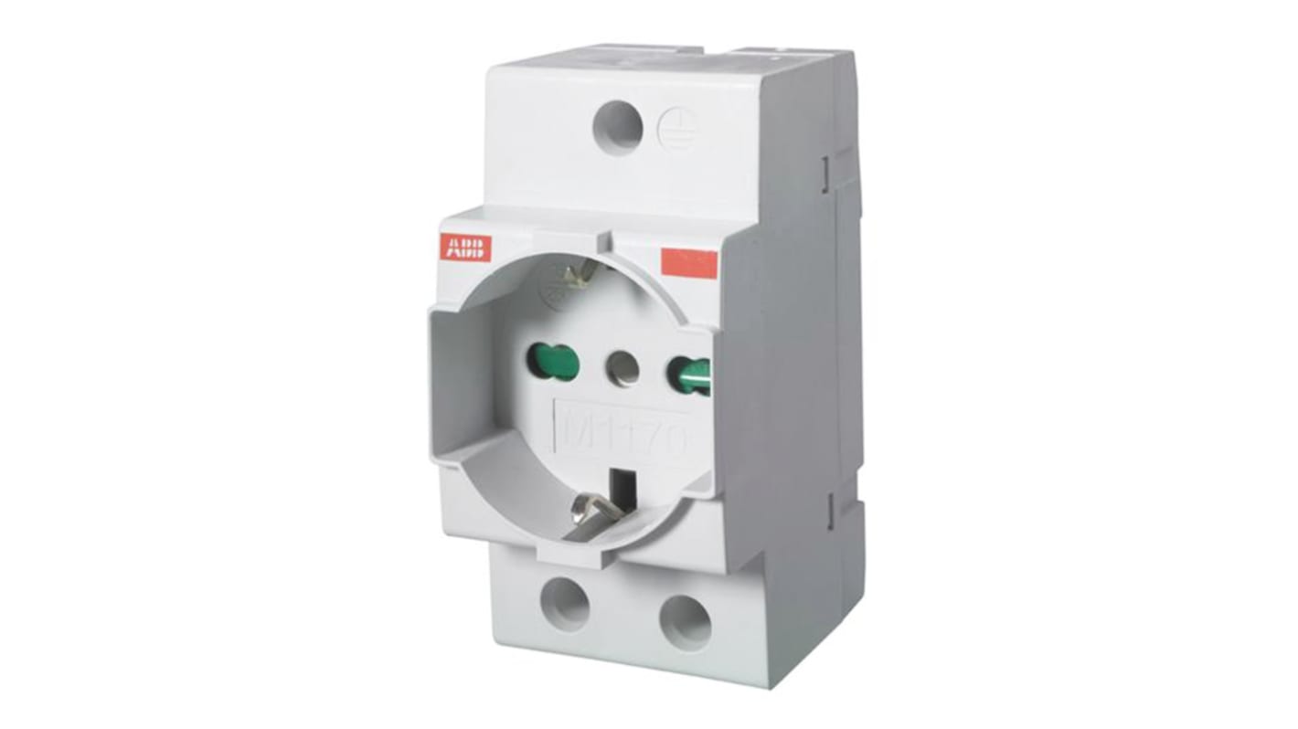 Presa elettrica, ABB 2CSM210000R0701 M1170, 16A, 1 modulo, IP20, IP30, presa Tipo L - italiano, Grigio In interni,