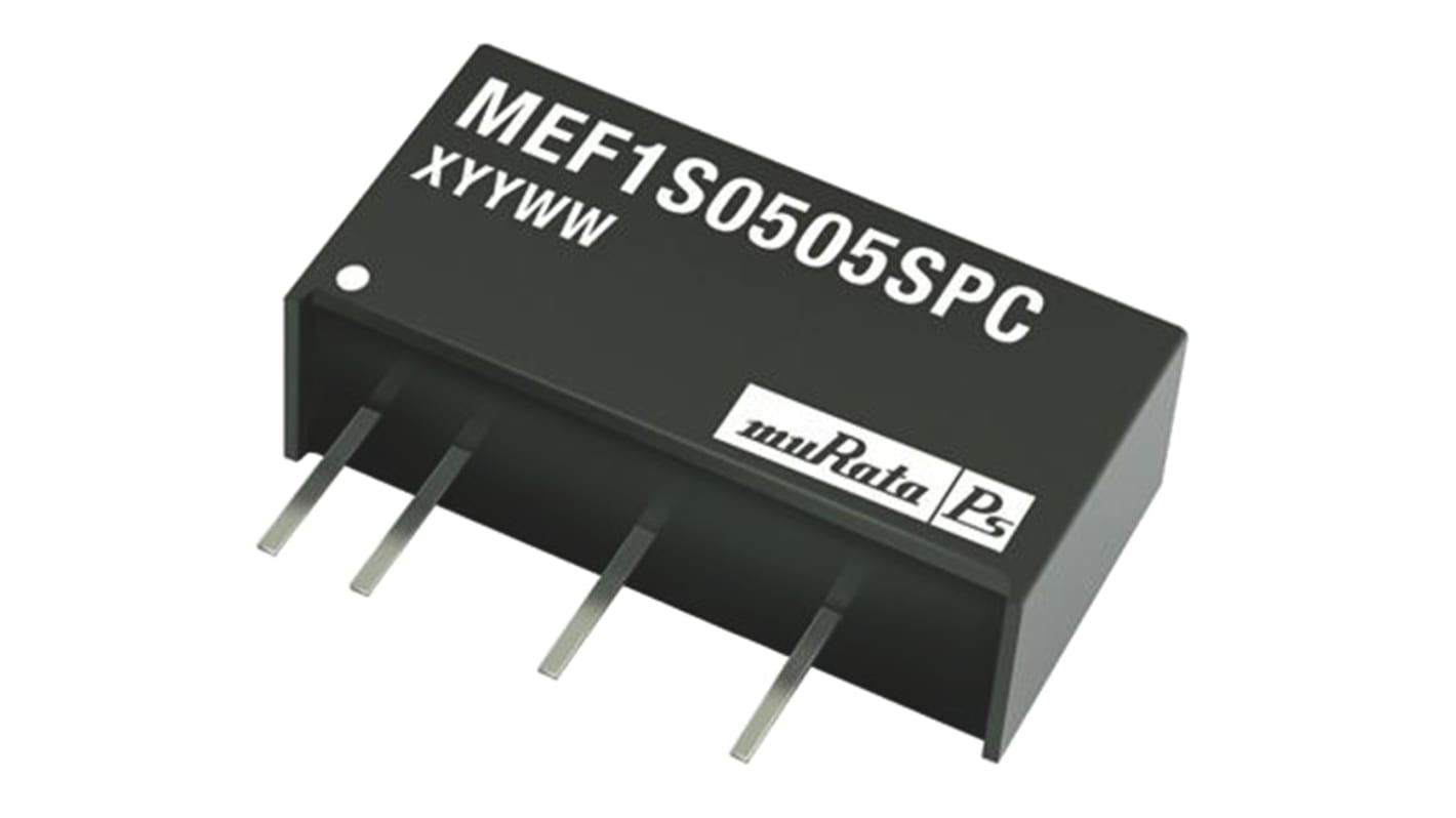 Murata Power Solutions MEF1 DC-DC Converter, 5V dc/ 200mA Output, 3.13 → 3.46 V dc Input, 1W, Through Hole,