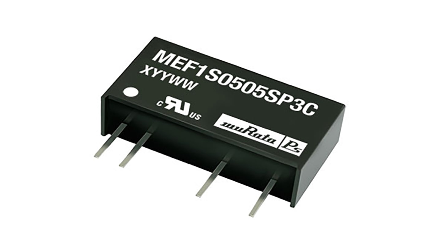 Murata Power Solutions MEF1 DC-DC Converter, 3.3V dc/ 300mA Output, 3.13 → 3.46 V dc Input, 1W, Through Hole,