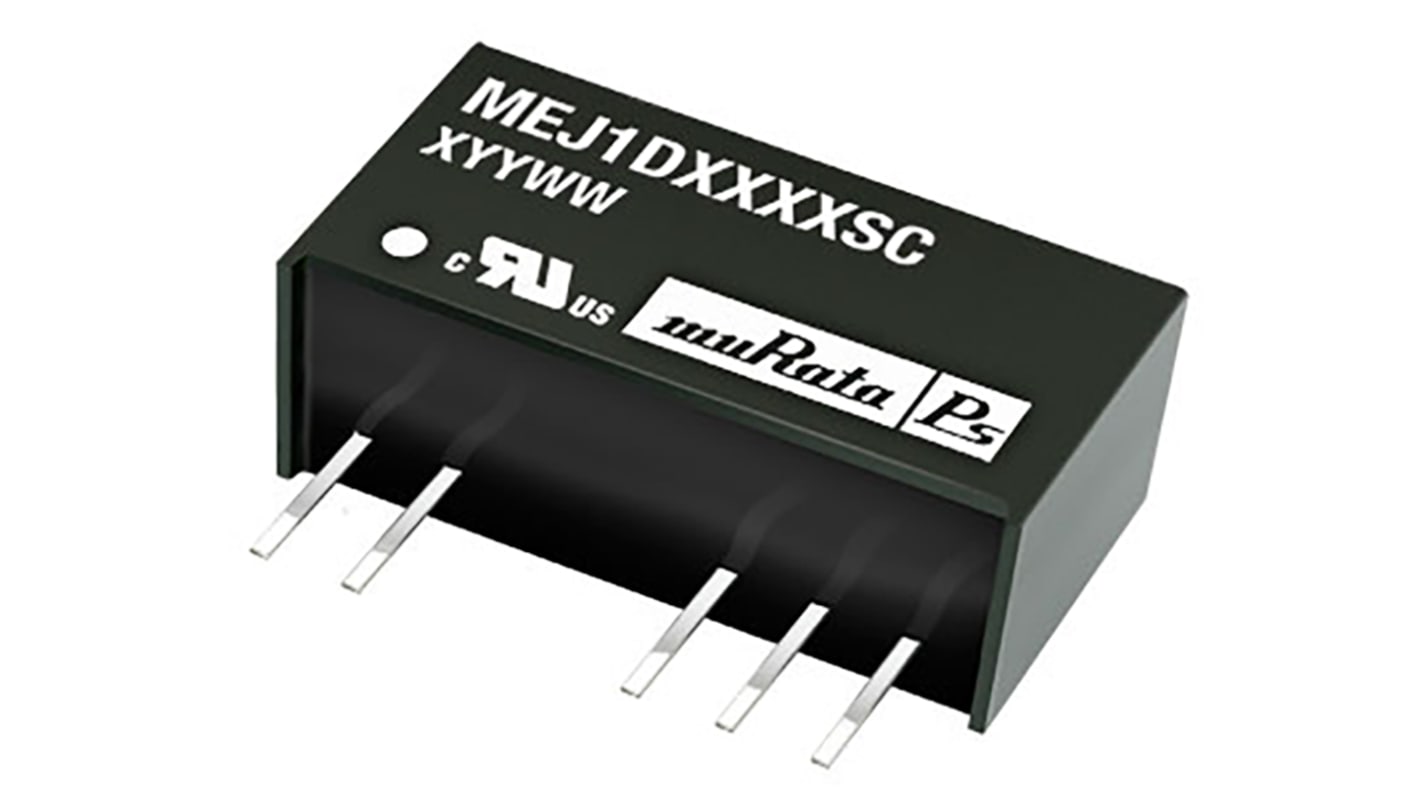 Murata Power Solutions MEJ1 Isolated DC-DC Converter, ±5V dc/ ±100mA Output, 21.6 → 26.4 V dc Input, 1W, Through