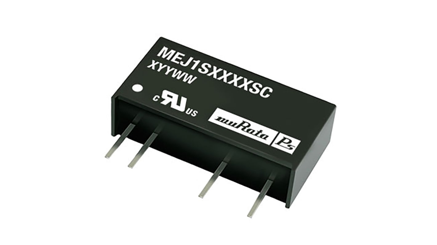 Murata Power Solutions MEJ1 DC-DC Converter, 9V dc/ 111mA Output, 4.5 → 5.5 V dc Input, 1W, Through Hole, +85°C