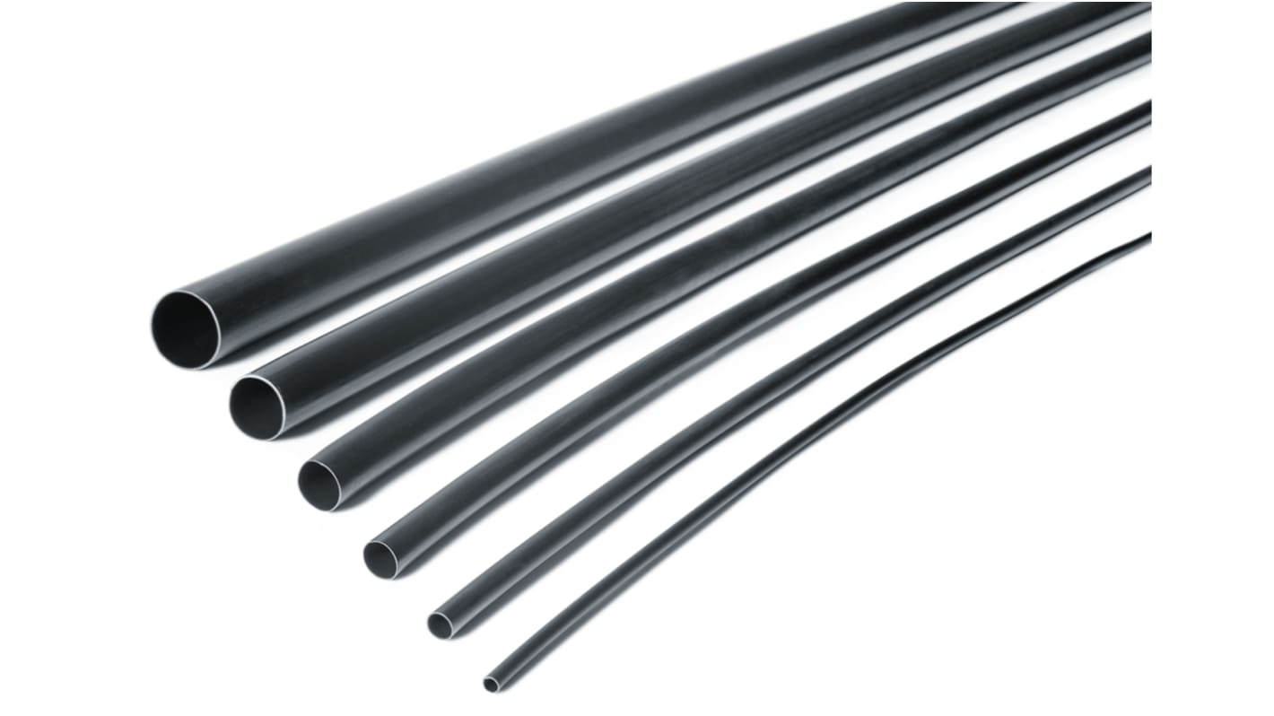 HellermannTyton Adhesive Lined Heat Shrink Tubing, Black 19mm Sleeve Dia. x 1.2m Length 3:1 Ratio, TA37 Series