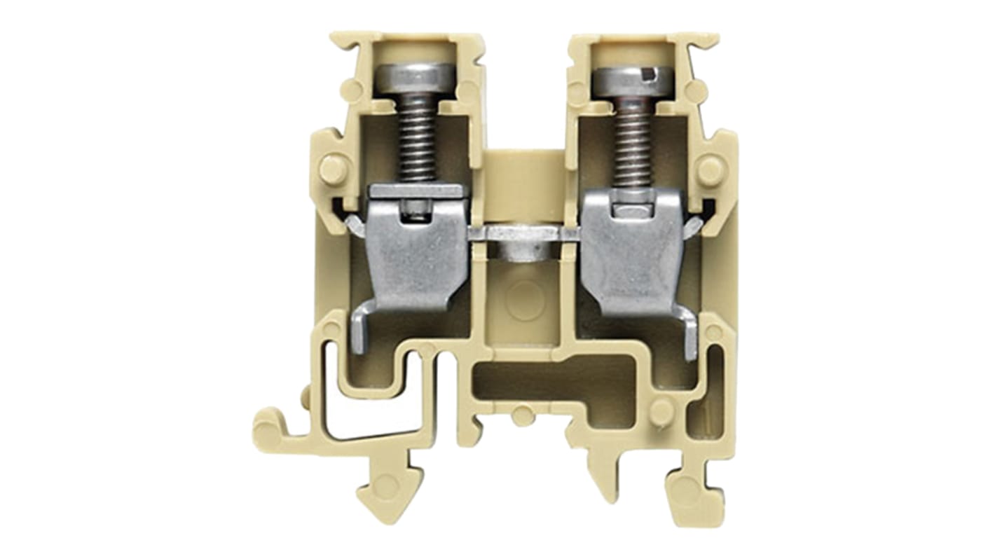 Weidmuller 0697160000 AKZ Series Beige, Yellow, 2.5mm², Single-Level, Screw Termination, ATEX, IECEx