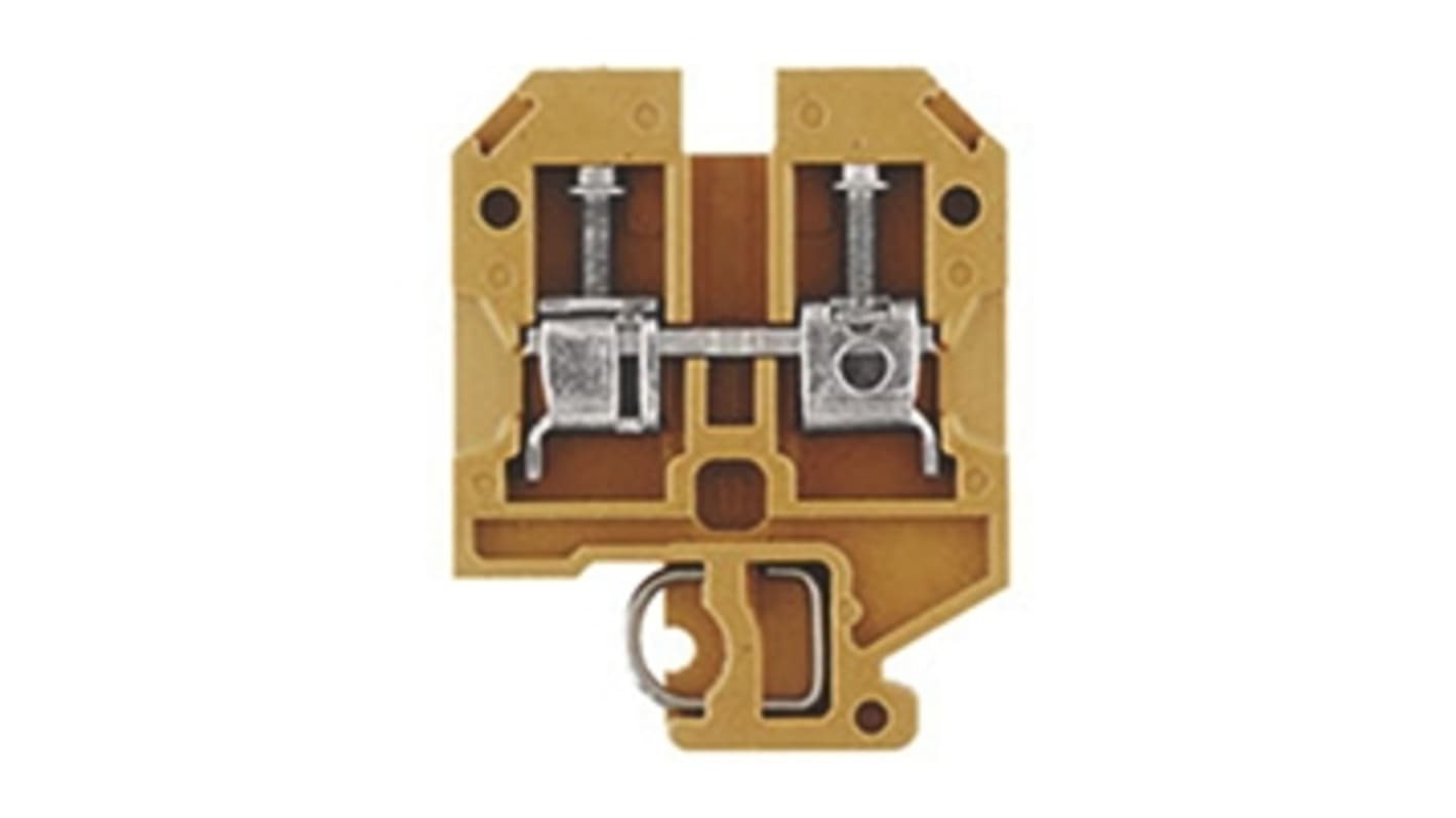 Weidmüller SAK Series Yellow Feed Through Terminal Block, Single-Level, Screw Termination