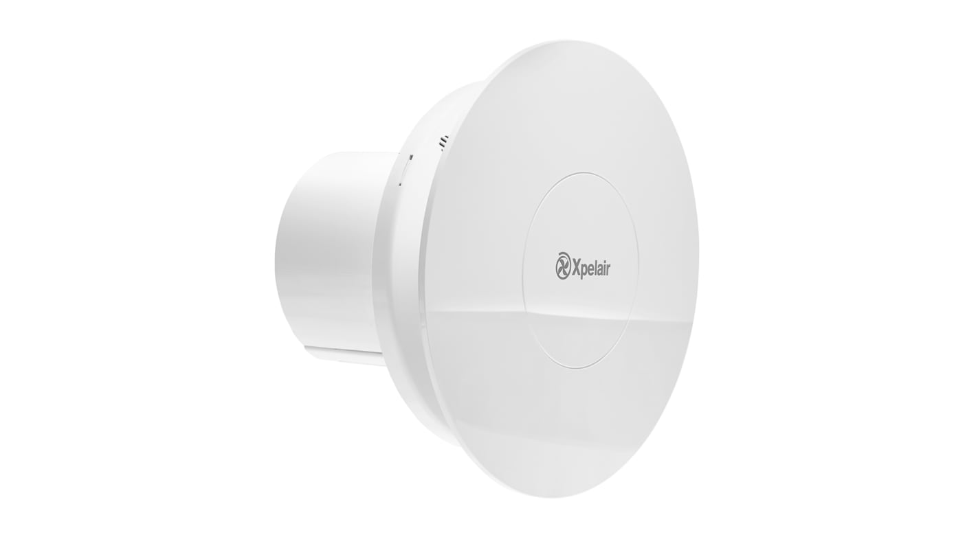 Xpelair 92963RS Simply Silent Round Ceiling Mounted, Panel Mounted, Wall Mounted, Window Mounted Extractor Fan, 54m³/h,