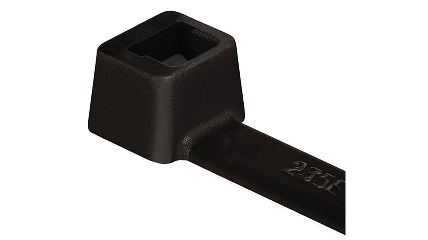 HellermannTyton Cable Tie, Heat Resistant, 390mm x 4.6 mm, Black Polyamide 6.6 (PA66), Pk-100