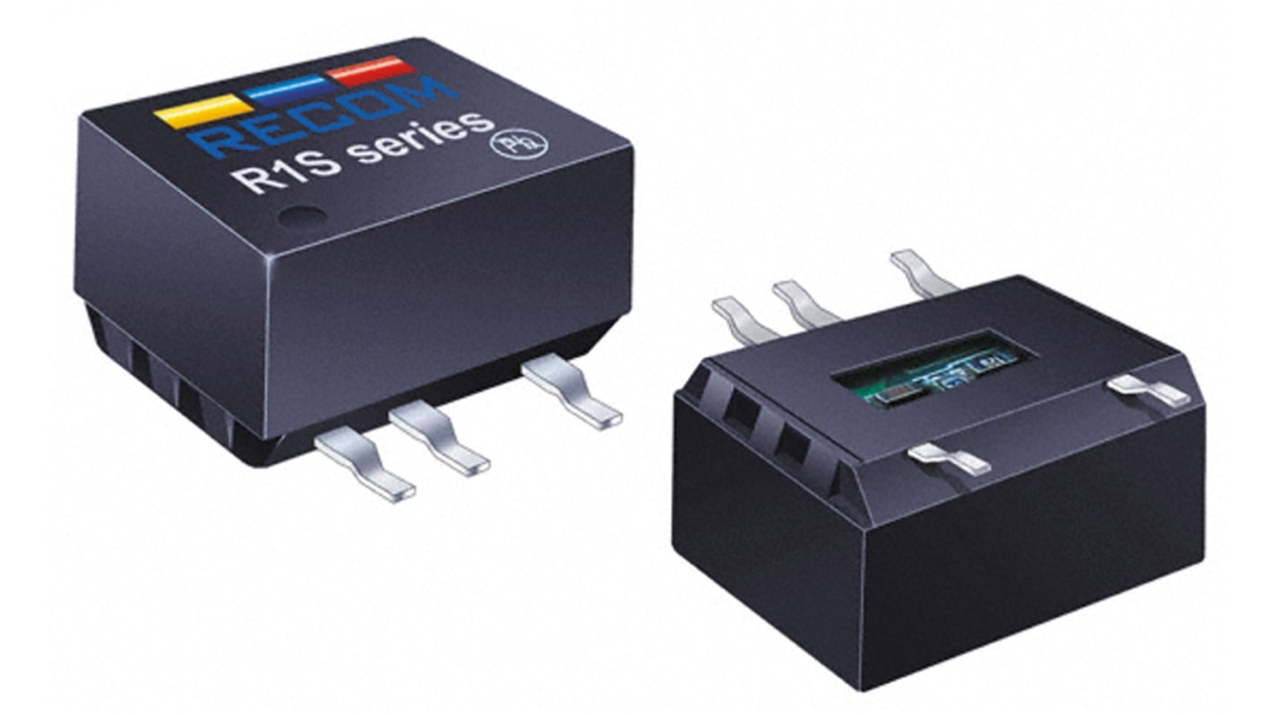 Recom R1S DC-DC Converter, 12V dc/ 84mA Output, 10.8 → 13.2 V dc Input, 1W, Surface Mount, +100°C Max Temp -40°C