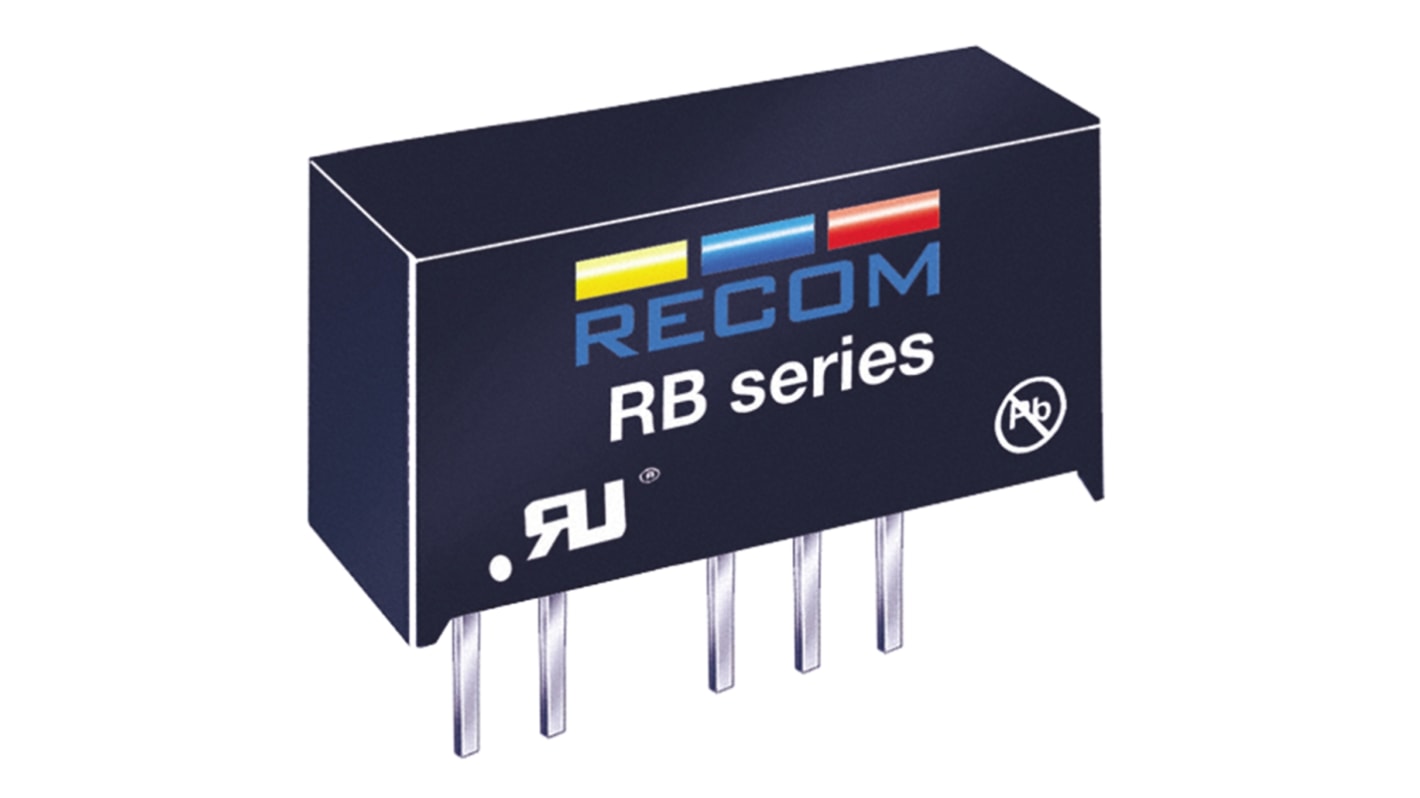 Recom RB DC-DC Converter, ±12V dc/ ±42mA Output, 21.6 → 26.4 V dc Input, 1W, Through Hole, +85°C Max Temp -40°C