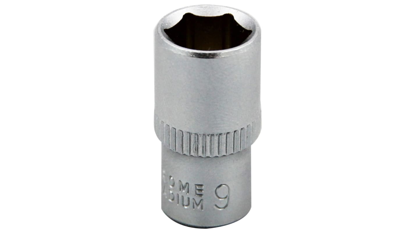 RS PRO 1/4 in Drive 9mm Standard Socket, 6 point