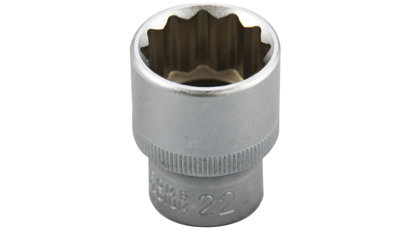 RS PRO 1/2 in Drive 22mm Standard Socket, 12 point