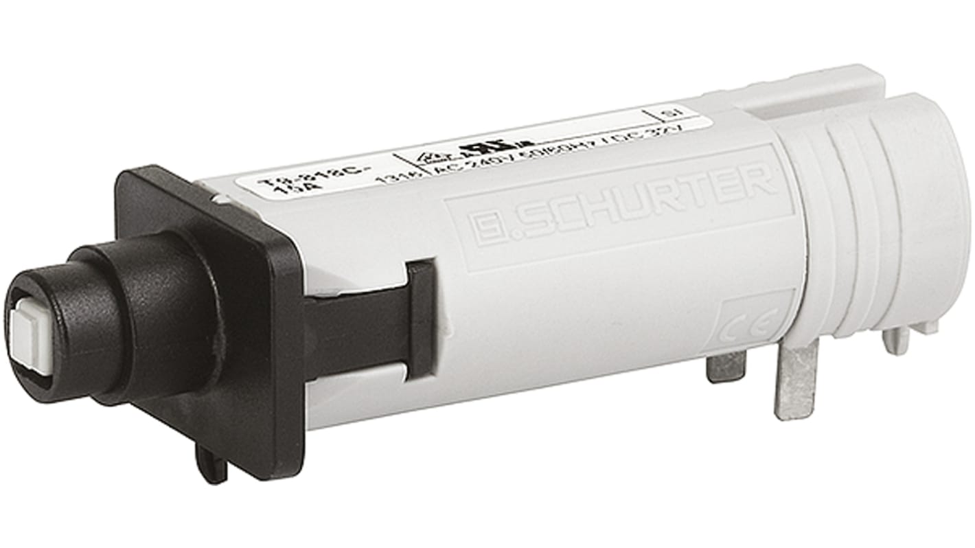 Schurter Thermal Circuit Breaker - T9  Single Pole 48 V dc, 240V ac Voltage Rating, 12A Current Rating