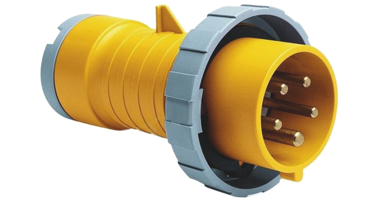 ABB, CMA IP67 Yellow Cable Mount 2P+E Industrial Power Plug, Rated At 32A, 110.0 V