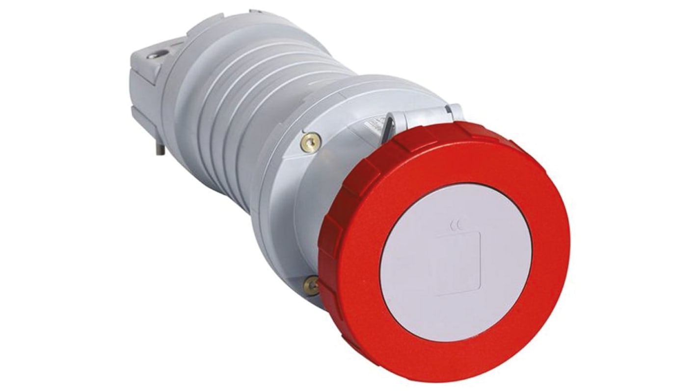 Amphenol Industrial 125A工业连接器插座, 3P + N + E, 415 V, IP67, 红色, 电缆安装, Tough & Safe系列