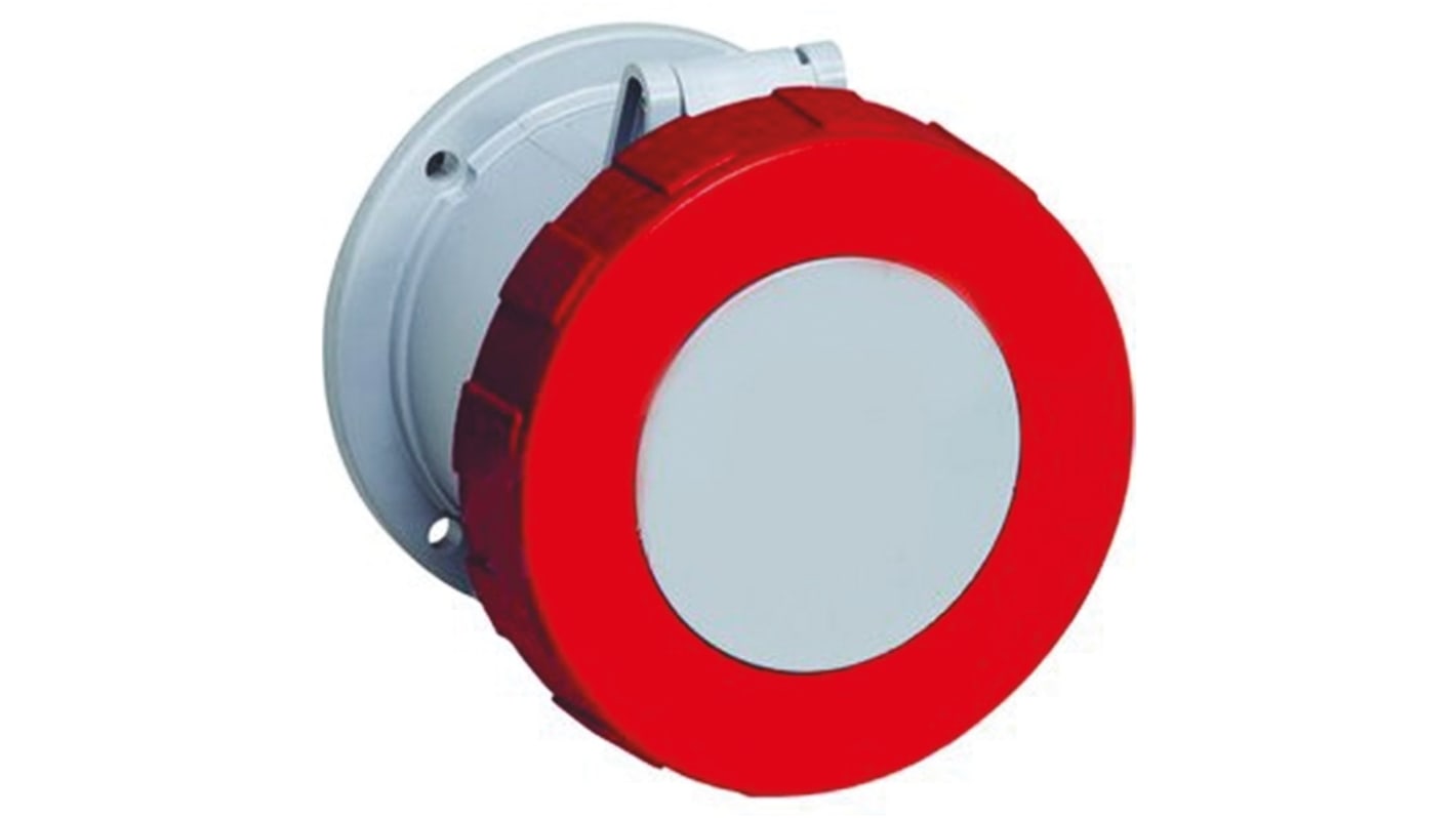 Amphenol Industrial, Tough & Safe IP67 Red Panel Mount 3P + N + E Industrial Power Socket, Rated At 125A, 415 V