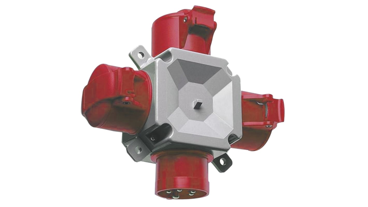 ABB IP44 Red 1 x 3P + E, 3 x 3P + E Distribution Unit Plug, Socket, Rated At 16A, 380 → 415 V