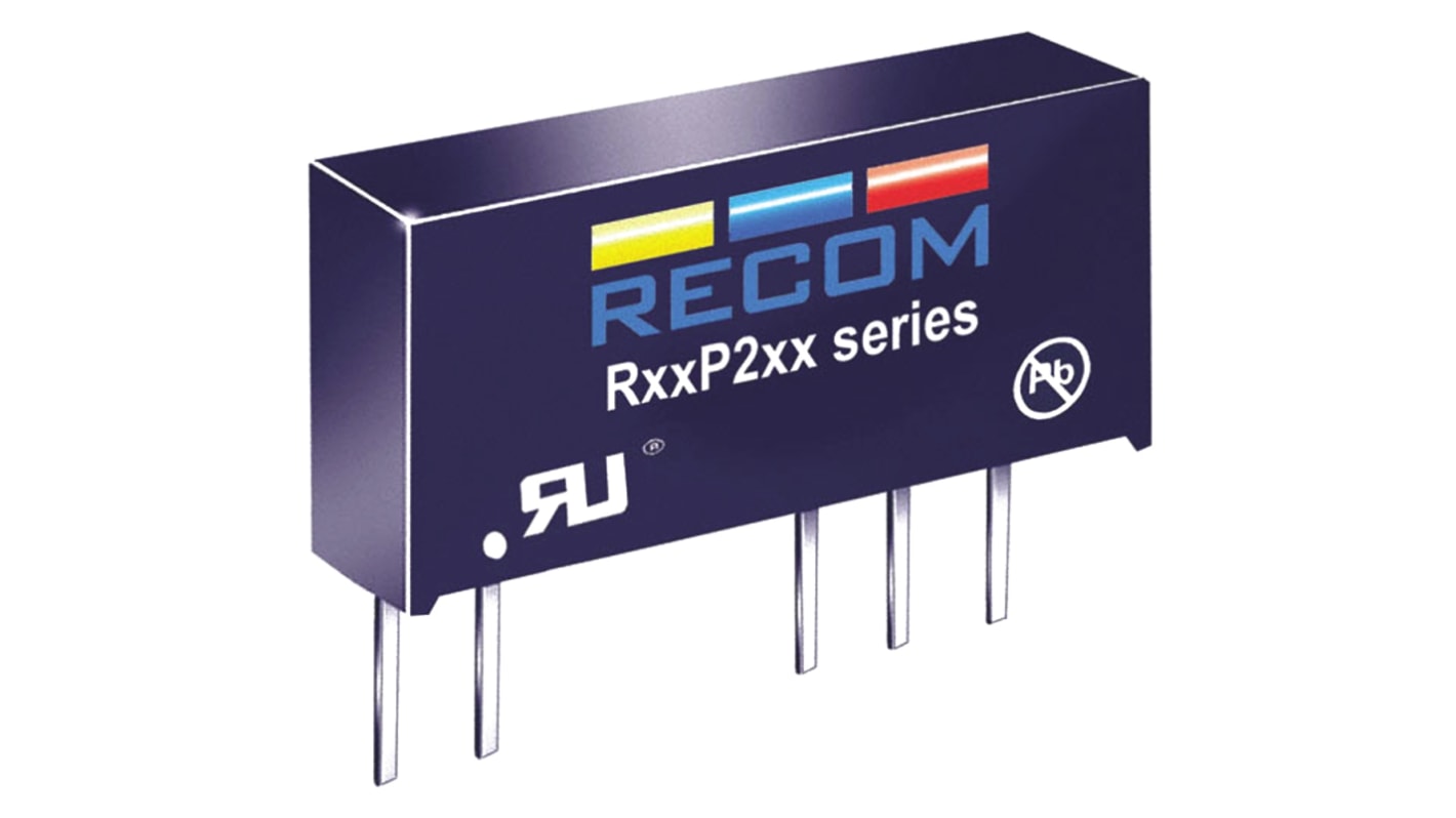 Recom DC-DC Converter, 12V dc/ 167mA Output, 4.5 → 5.5 V dc Input, 2W, Through Hole, +90°C Max Temp -40°C Min