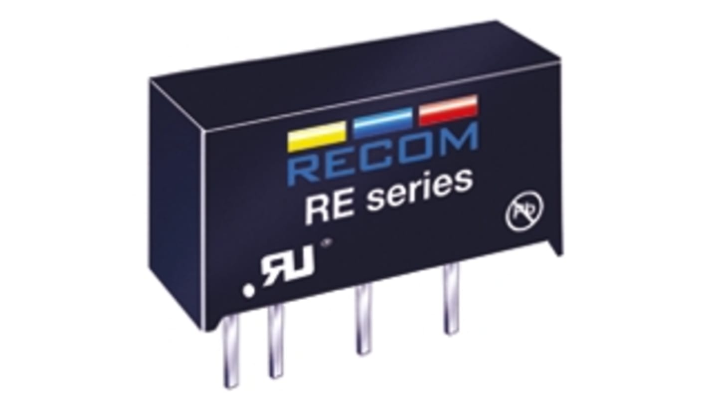 Recom RE DC-DC Converter, 5V dc/ 200mA Output, 21.6 → 26.4 V dc Input, 1W, Through Hole, +85°C Max Temp -40°C