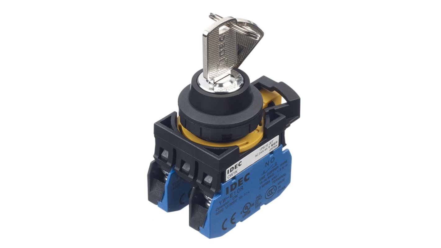 Idec IP66 Key Switch, 2NO 3-Way
