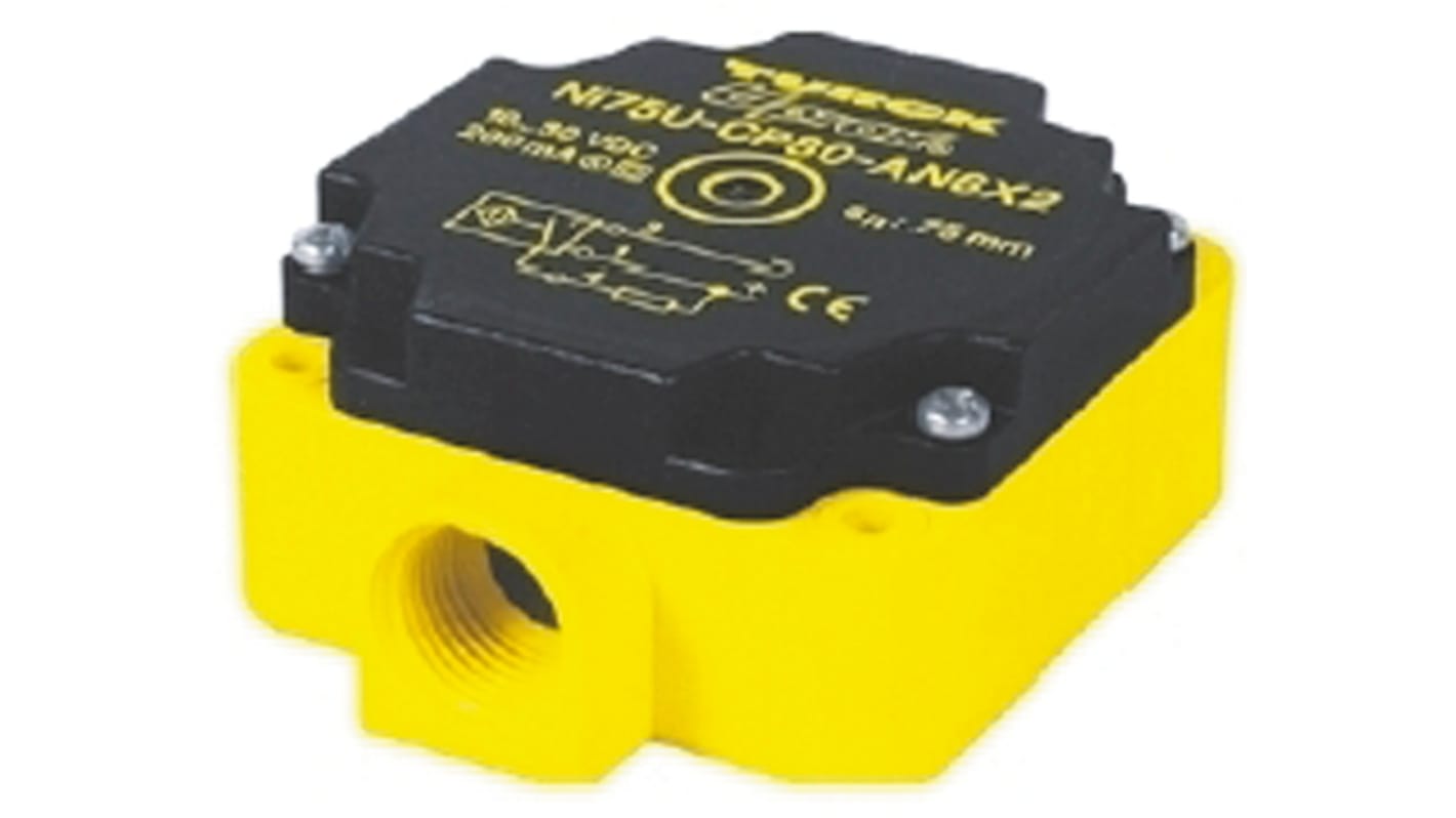 Turck Inductive Block-Style Proximity Sensor, 80 mm Detection, 20 → 250 V ac/dc, IP67