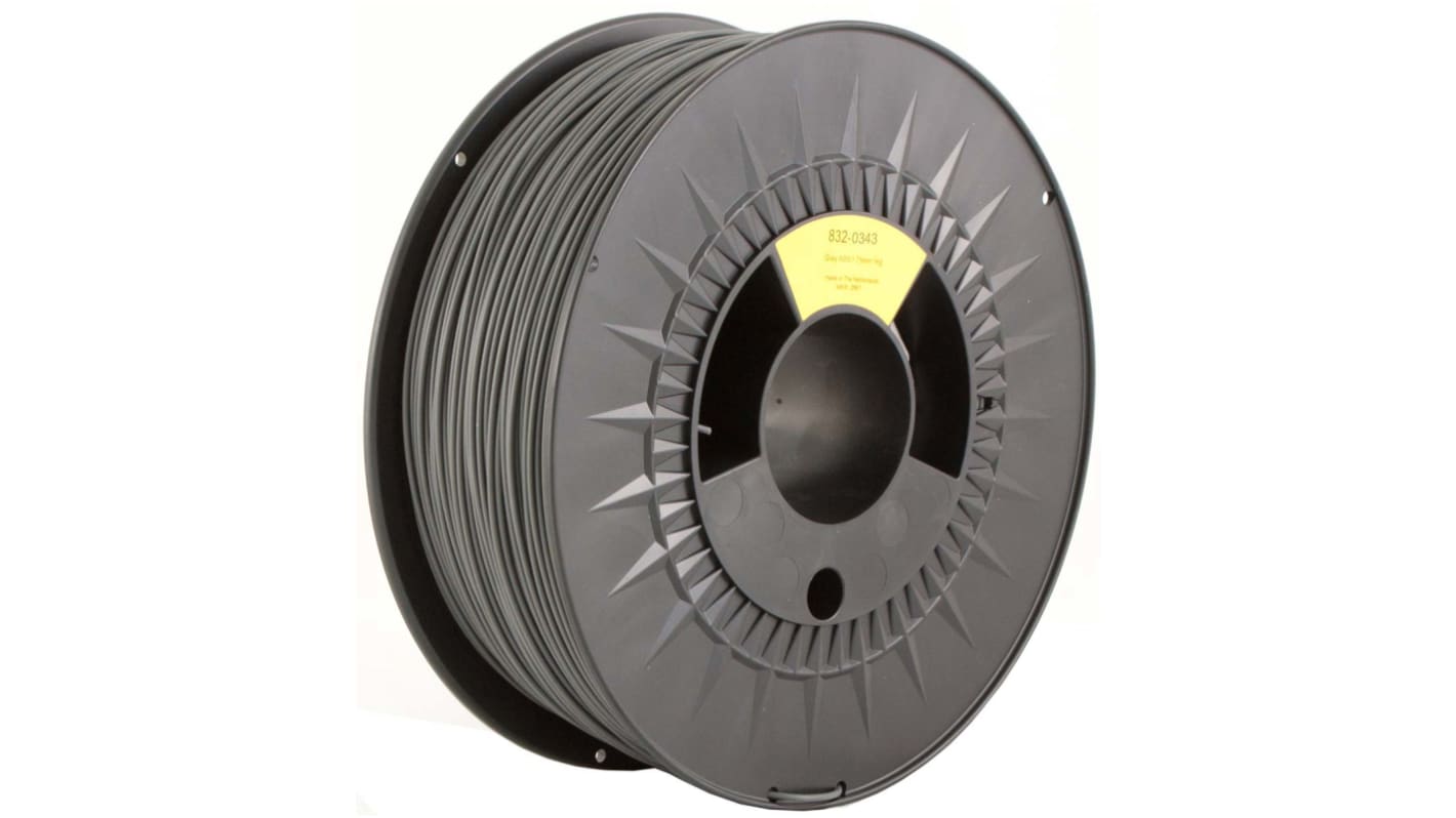 RS PRO 1.75mm Grey ABS 3D Printer Filament, 1kg