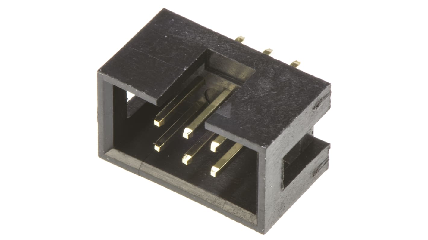 Amphenol Communications Solutions T821 Series Straight Through Hole PCB Header, 6 Contact(s), 2.54mm Pitch, 2 Row(s),