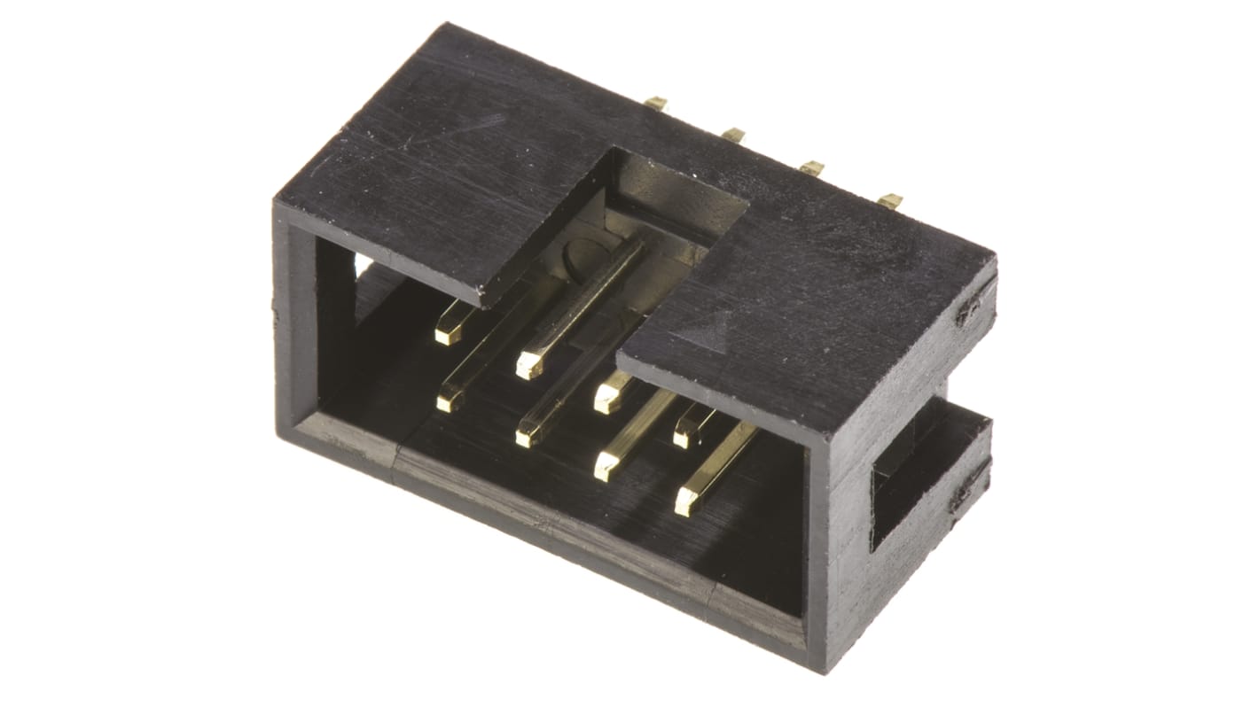 Amphenol Communications Solutions T821 Series Straight Through Hole PCB Header, 8 Contact(s), 2.54mm Pitch, 2 Row(s),