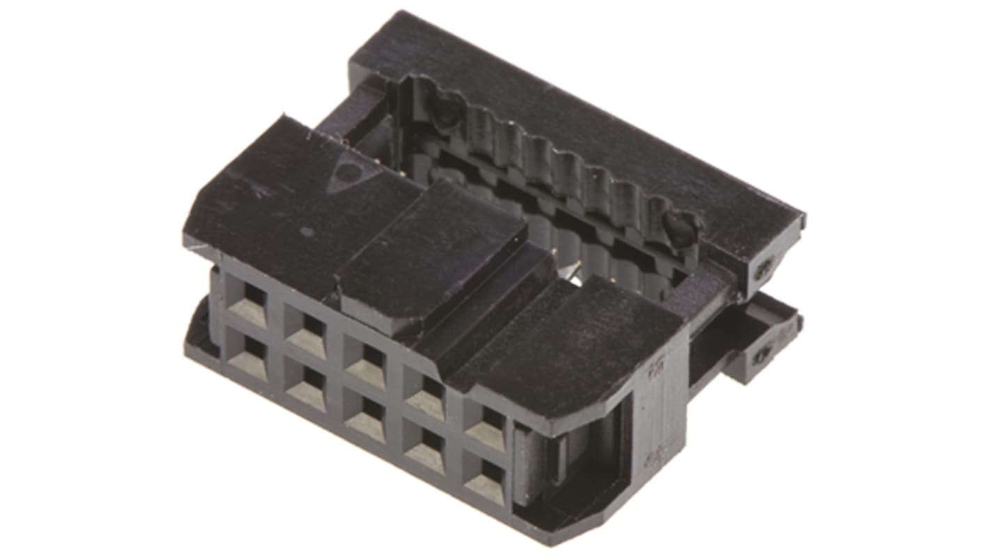 Amphenol Communications Solutions IDC连接器, 母座, 10p, 2.54mm间距, 2排, 电缆安装, IDC端接, 直向, T812系列