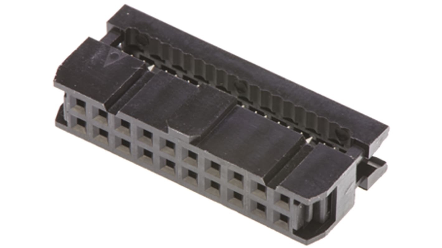 Amphenol Communications Solutions IDC连接器, 母座, 20p, 2.54mm间距, 2排, 电缆安装, IDC端接, 直角, T812系列