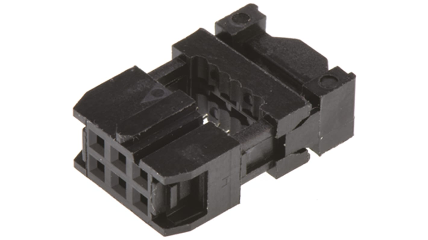 Amphenol Communications Solutions IDC连接器, 母座, 6p, 2.54mm间距, 2排, 电缆安装, IDC端接, 直向, T812系列