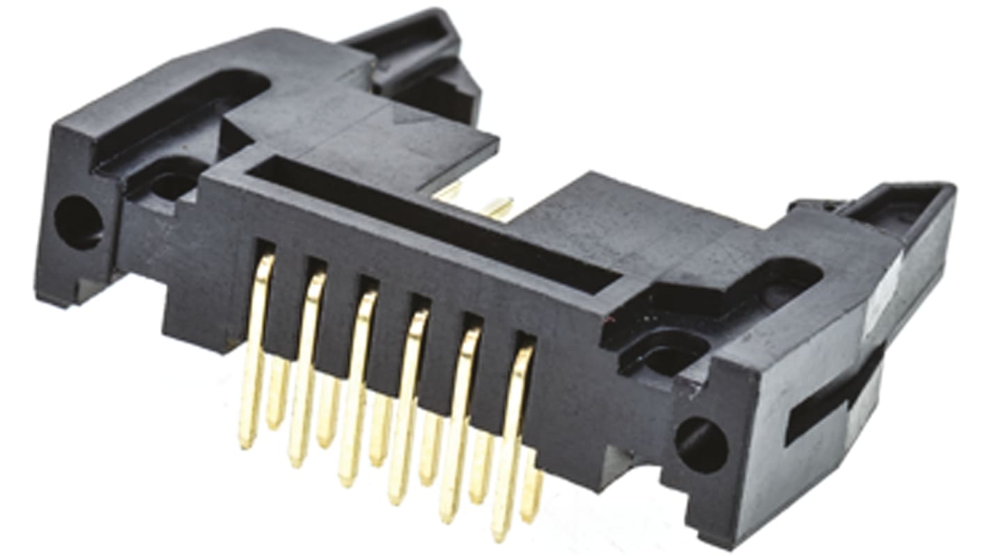 Amphenol ICC T816 Series Right Angle Through Hole PCB Header, 12 Contact(s), 2.54mm Pitch, 2 Row(s), Shrouded