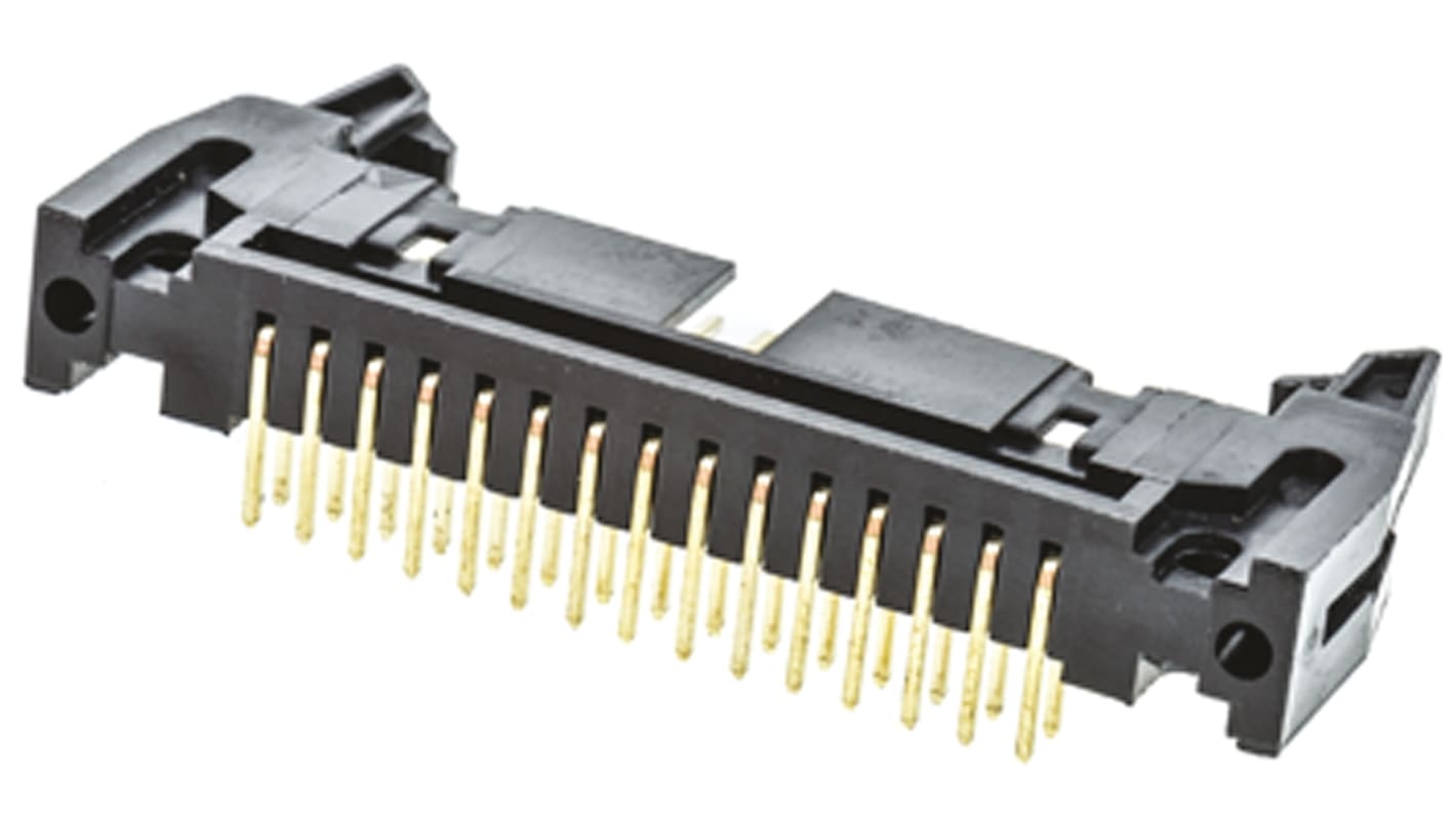 Amphenol ICC T816 Series Right Angle Through Hole PCB Header, 34 Contact(s), 2.54mm Pitch, 2 Row(s), Shrouded