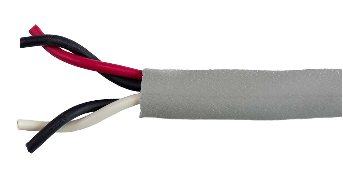 Alpha Wire 4芯2对非屏蔽线 0.241 mm²双绞线 数据电缆, Ecogen Ecocable Mini系列, 24 AWG, MPPE灰色护套