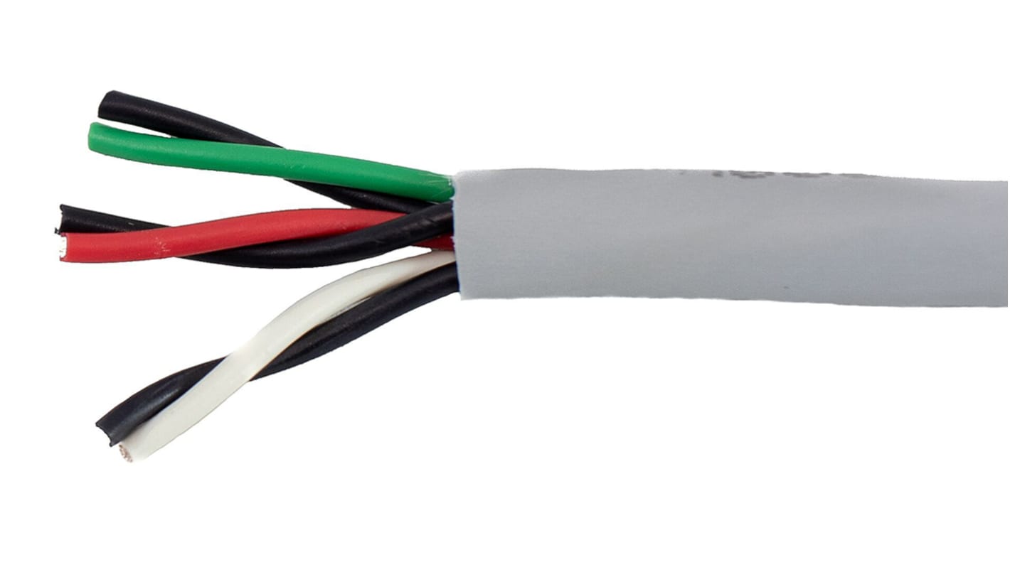 Alpha Wire Ecogen Ecocable Mini Series Data Cable, 3 Pairs, 6 Cores, 0.241 mm², Unscreened, 24 AWG, 30m, None Shield