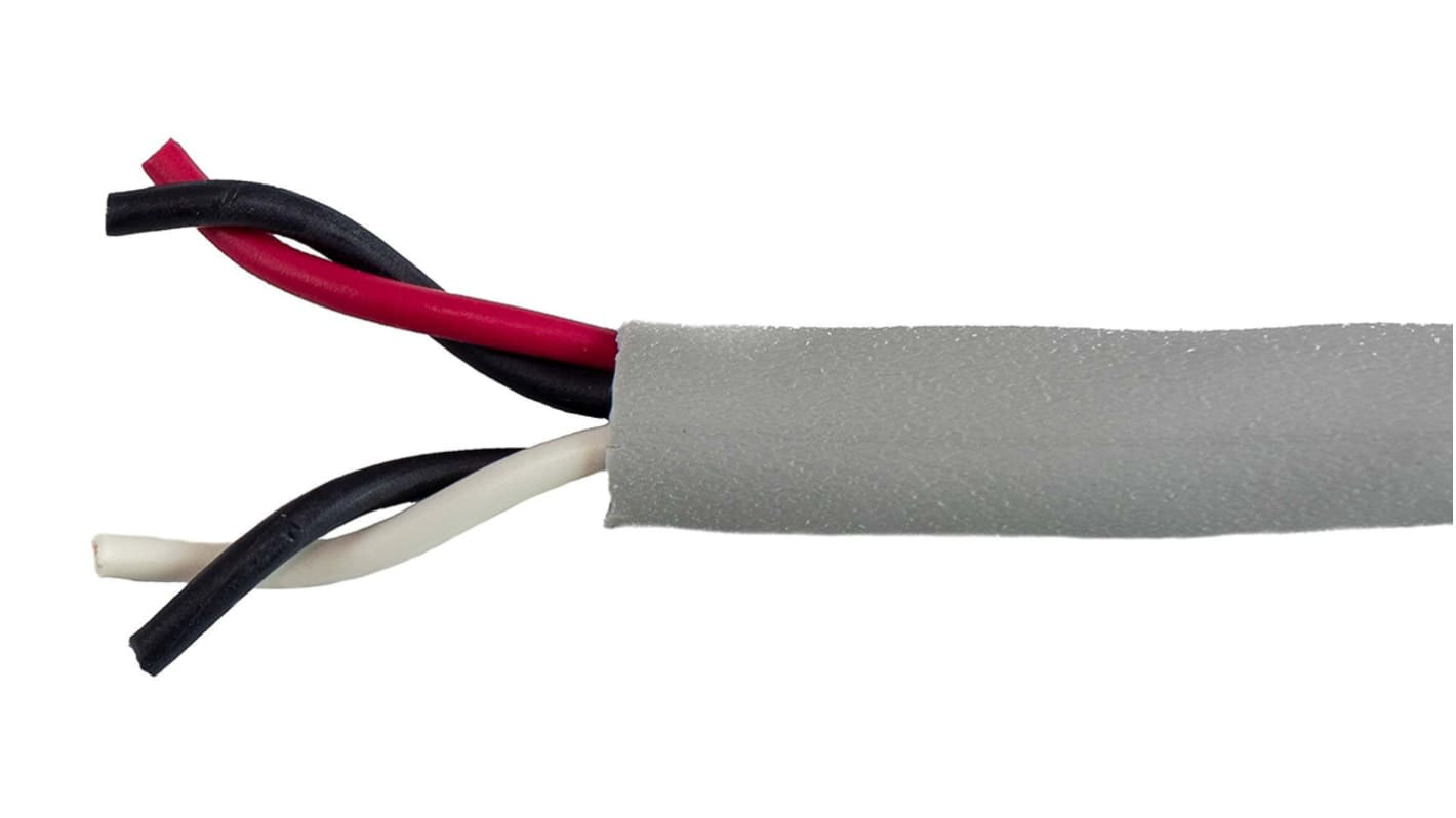 Alpha Wire 4芯2对非屏蔽线 0.382 mm²双绞线 数据电缆, Ecogen Ecocable Mini系列, 22 AWG, MPPE灰色护套
