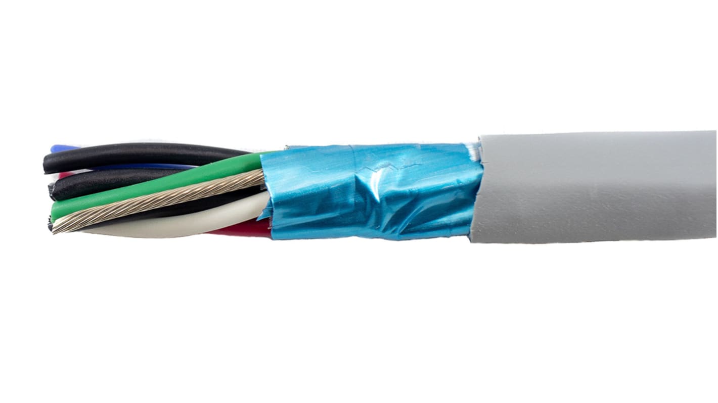 Alpha Wire Multipair Industrial Cable, 4 Pairs, 0.241 mm², 24 AWG, Screened, 30m, Grey Sheath
