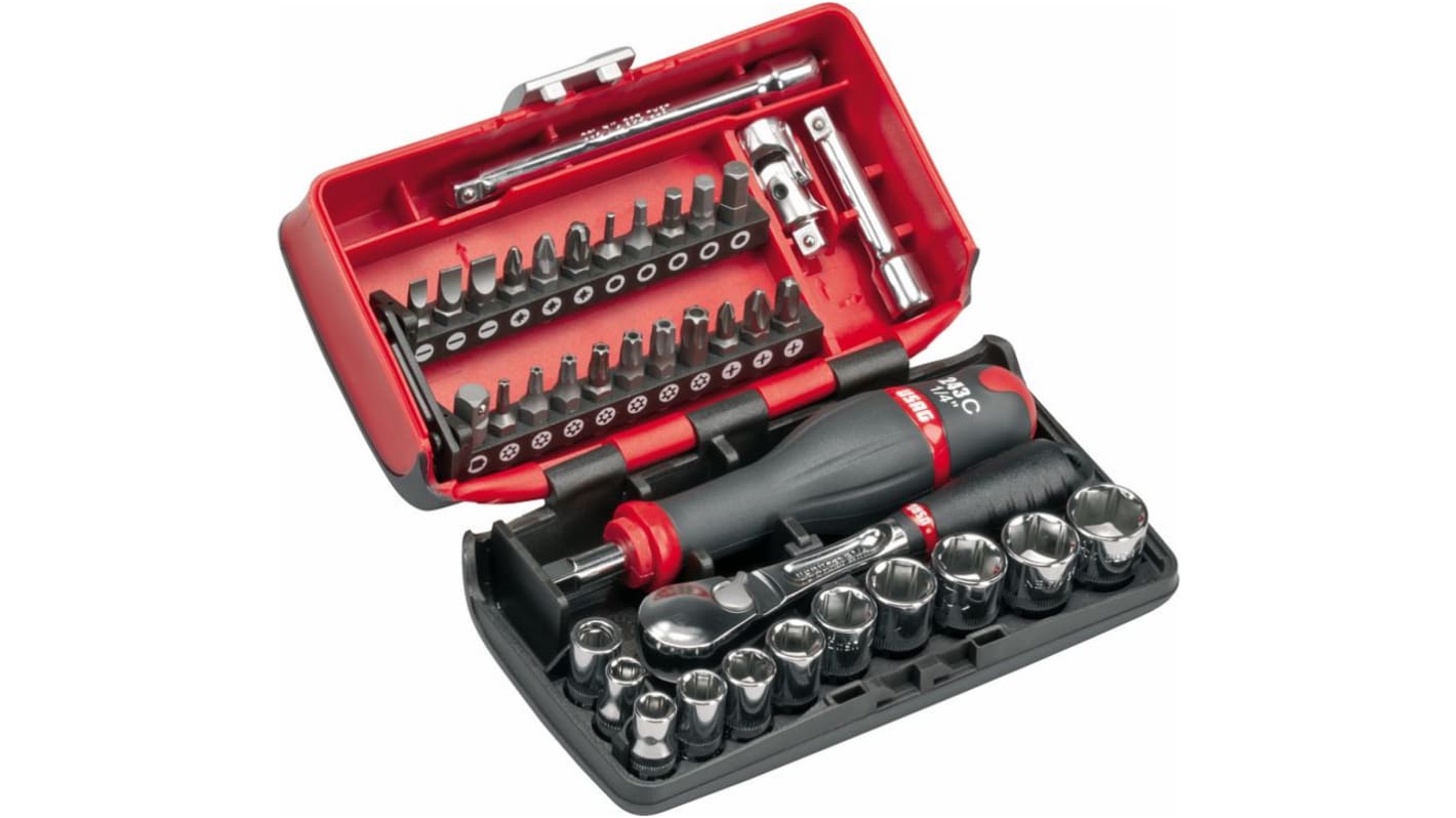 Set di bussole Usag 609 1/4 EB da 38 pezzi da 1/4