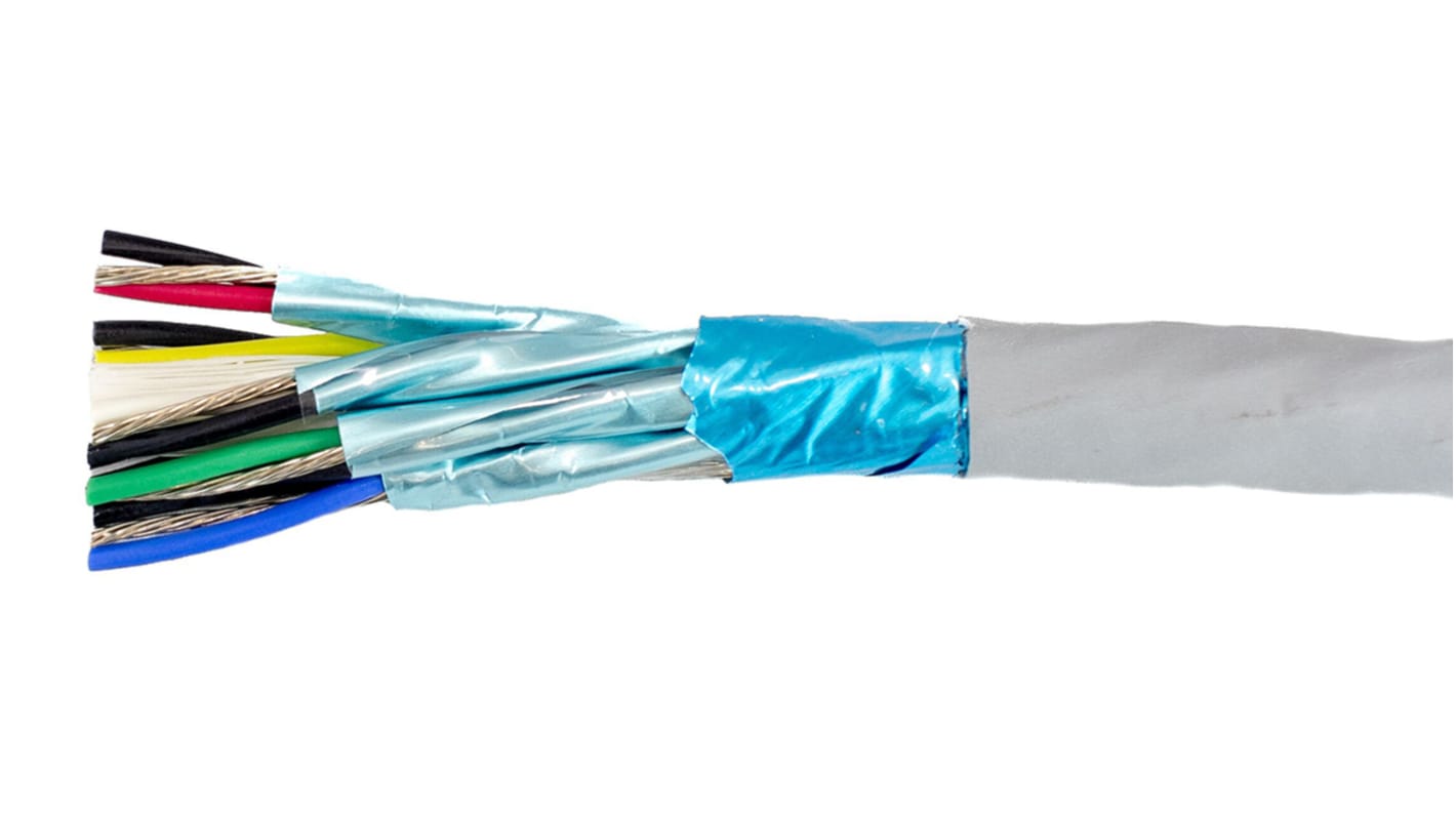 Alpha Wire Ecogen Ecocable Mini Series Data Cable, 6 Pairs, 12 Cores, 0.382 mm², Screened, 22 AWG, 30m, Screened Shield