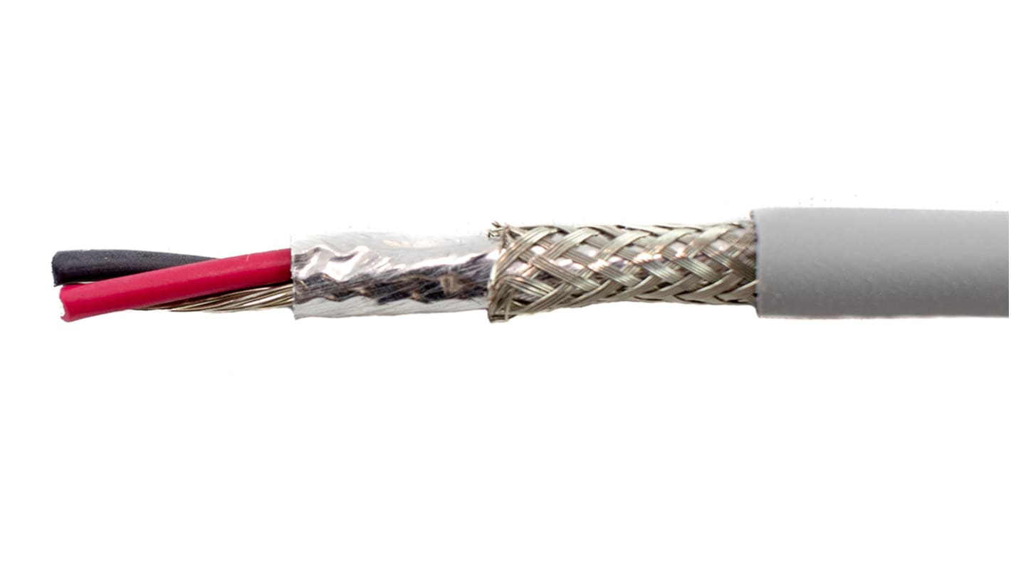 Alpha Wire Ecogen Ecocable Mini Series Data Cable, 2 Pairs, 4 Cores, 0.241 mm², Screened, 24 AWG, 30m, Foil and Braid