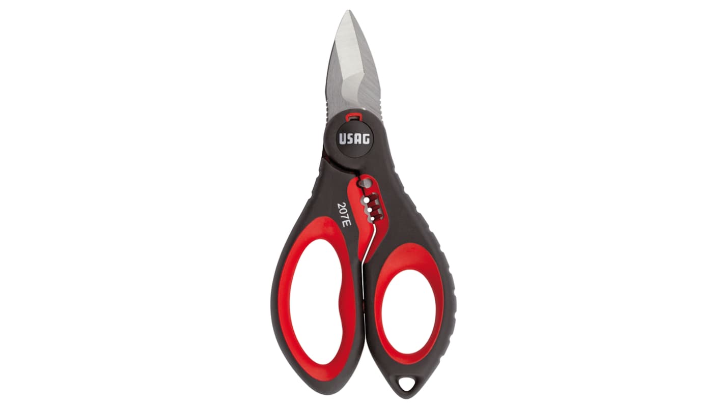 Forbici Usag 207 E per Elettricisti, Acciaio inox, lunghezza lama 40 mm