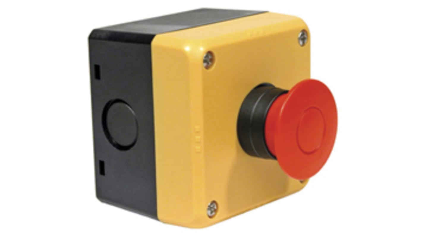 Idec HW Series Emergency Stop Push Button, Surface Mount, 2NC, IP65