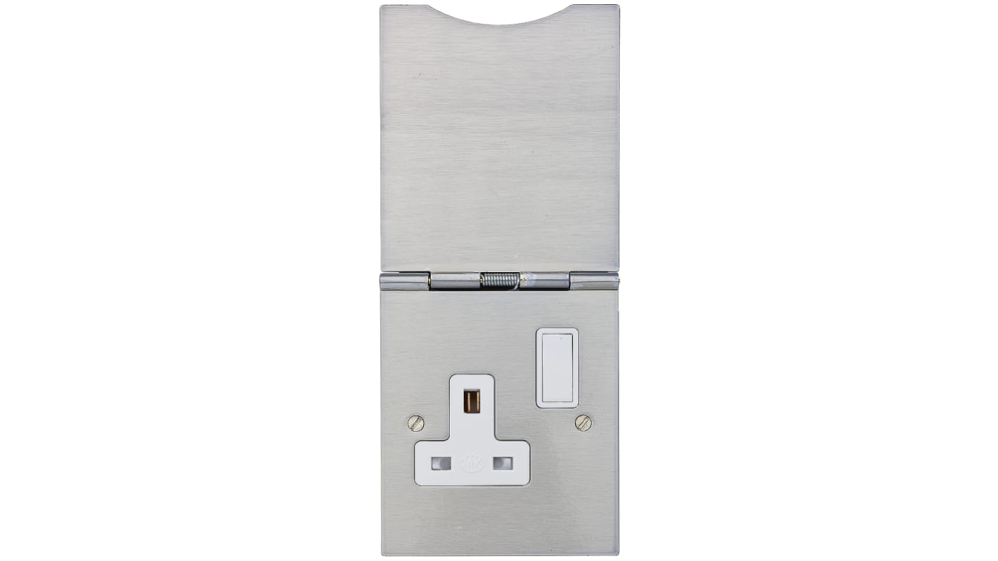 MK Electric Albany Plus 1 Gang Plug Socket, 13A, Type G - British, Indoor Use