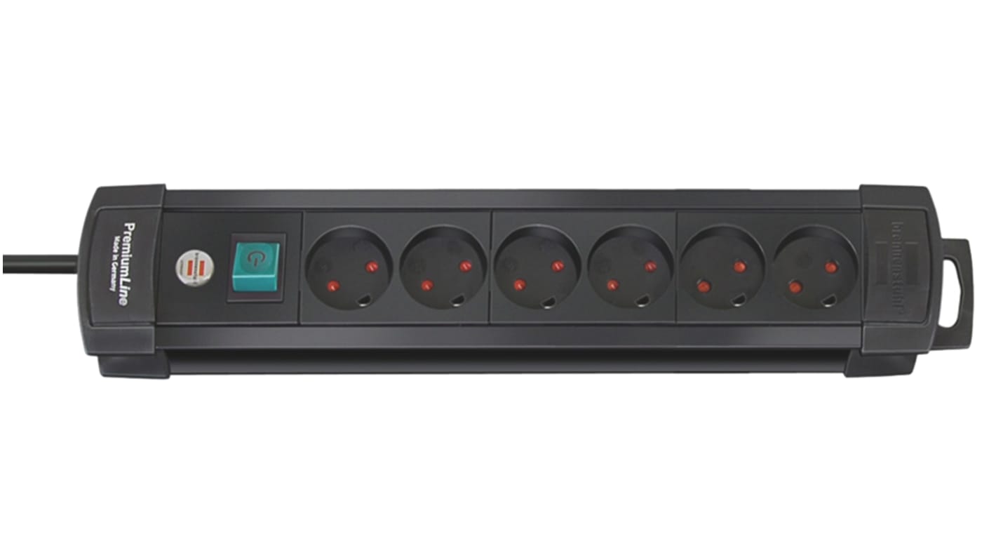 Rallonge électrique brennenstuhl 3m, 6 prise Type K - Danois, IP20