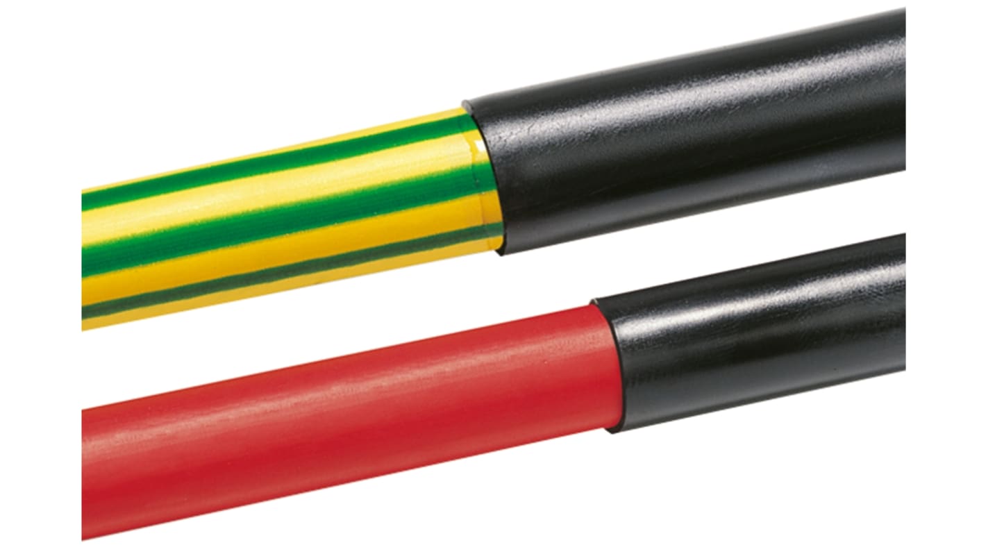 HellermannTyton Adhesive Lined Heat Shrink Tubing, Black 3.2mm Sleeve Dia. x 1.2m Length 3:1 Ratio, TA32 Series